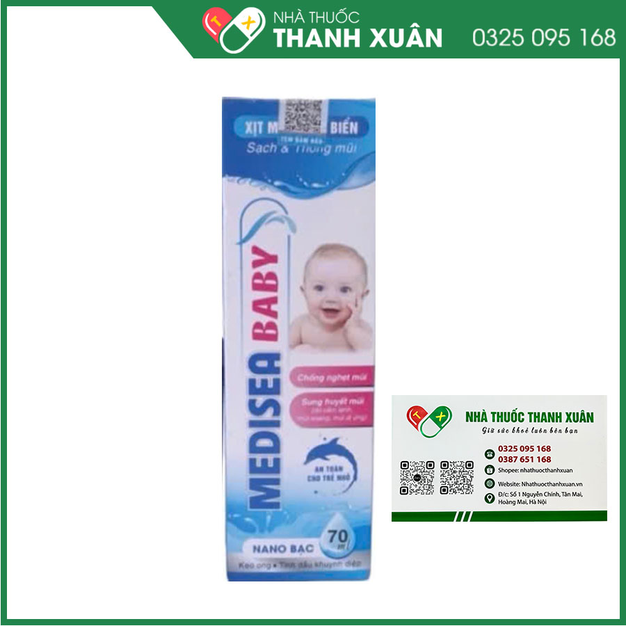 Xịt mũi nước biển MEDISEA BABY vệ sinh mũi hằng ngày cho bé.